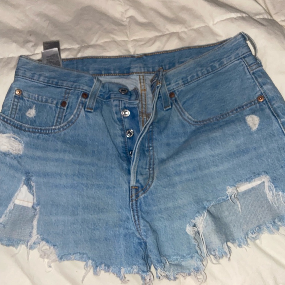 Levi's Blue Jean Shorts Distressed Cut-Off Style